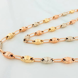 Cadena Rustica Barril | Tres Oros 18K | 7.7 g | 47.2 cm | 3.5 mm
