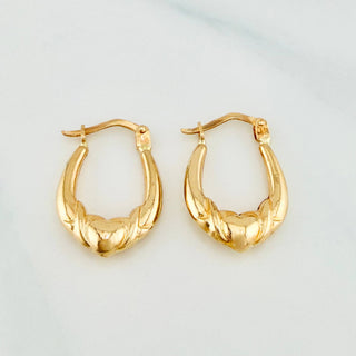 Candongas Meza Corazon | Oro Amarillo 18K | 1.55 g | 2 cm