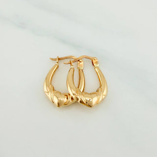 Candongas Meza Corazon | Oro Amarillo 18K | 1.55 g | 2 cm