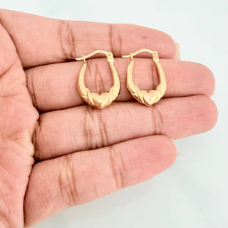 Candongas Meza Corazon | Oro Amarillo 18K | 1.55 g | 2 cm