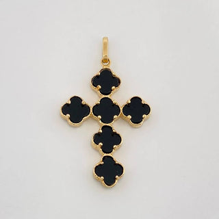 Dije Cruz Trebol | Oro Amarillo 18K | 2.55 g | 3.5 cm