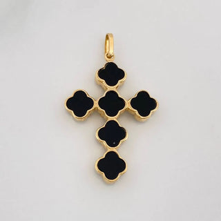 Dije Cruz Trebol | Oro Amarillo 18K | 2.55 g | 3.5 cm