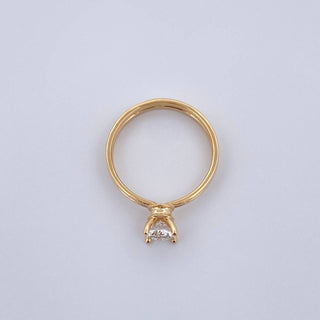 Anillo Solitario Clasico Base Moissanita 40 Pts | Oro 18K | 2.3 g | T5 1/2