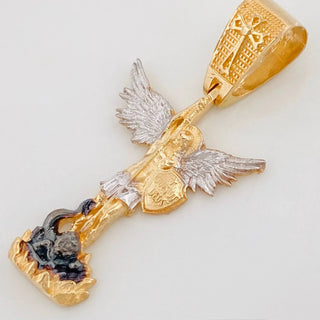 Dije San Miguel | Tres Oros Amarillo Blanco Negro 18K | 4.75 g | 4 cm
