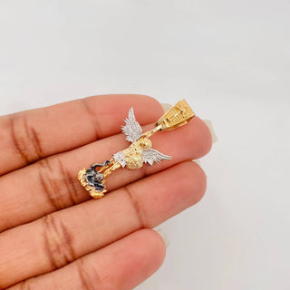 Dije San Miguel | Tres Oros Amarillo Blanco Negro 18K | 4.75 g | 4 cm
