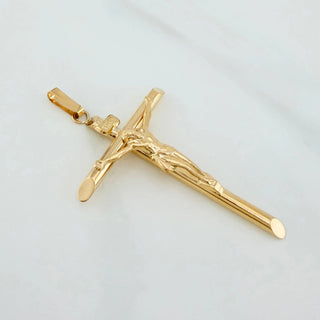 Dije Cruz Cristo | Oro Amarillo 18K | 2.95 g | 6.3 cm