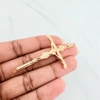 Dije Cruz Cristo | Oro Amarillo 18K | 2.95 g | 6.3 cm