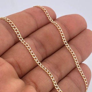 Cadena Cubana | Dos Oros Amarillo Blanco 18K | 5.95gr | 56.3cm