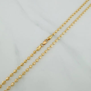 Cadena Militar Media Luna Diamantada | Oro Amarillo 18K | 15.05 g | 61 cm | 3 mm
