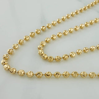Cadena Militar Media Luna Diamantada | Oro Amarillo 18K | 15.05 g | 61 cm | 3 mm