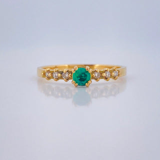 Anillo Churumbela Esmeralda | Oro Amarillo 18K | 1.9gr | T7 1/4