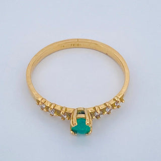 Anillo Churumbela Esmeralda | Oro Amarillo 18K | 1.9gr | T7 1/4