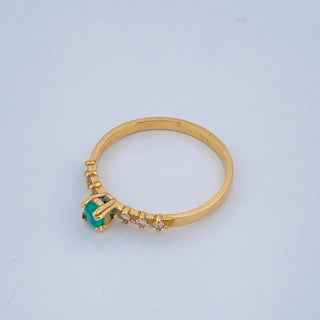 Anillo Churumbela Esmeralda | Oro Amarillo 18K | 1.9gr | T7 1/4