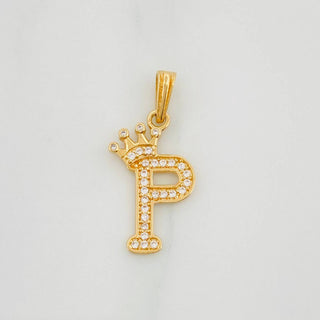 Dije Corona Letra P | Oro Amarillo 18K | 1.2 g | 2.5 cm