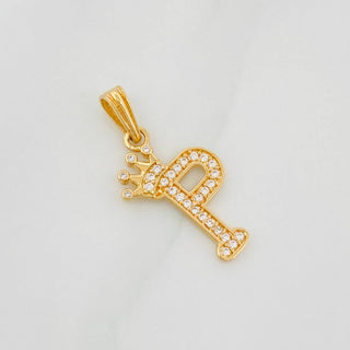 Dije Corona Letra P | Oro Amarillo 18K | 1.2 g | 2.5 cm