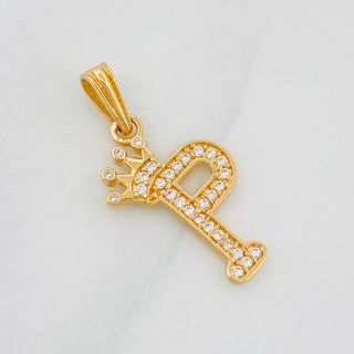 Dije Corona Letra P | Oro Amarillo 18K | 1.2 g | 2.5 cm