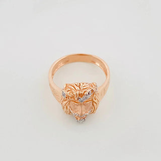 Anillo Rostro Cristo | Dos Oros Blanco Rosa 18K | 6.9 g | T9 1/2