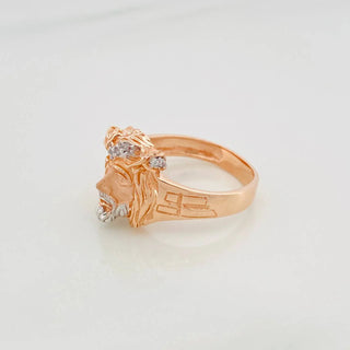 Anillo Rostro Cristo | Dos Oros Blanco Rosa 18K | 6.9 g | T9 1/2