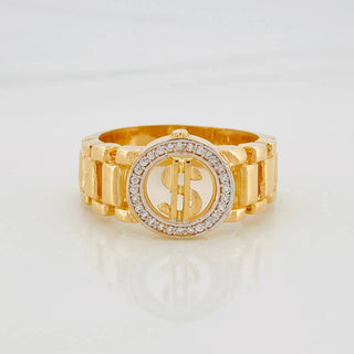 Anillo Correa Signo Peso | Oro Amarillo 18K | 8.8 g | T10 3/4