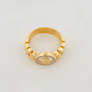 Anillo Correa Signo Peso | Oro Amarillo 18K | 8.8 g | T10 3/4