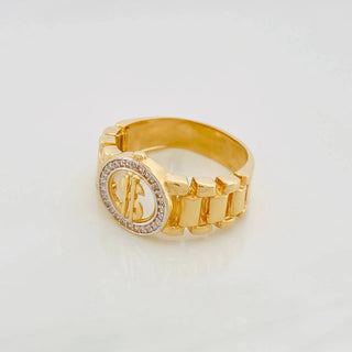 Anillo Correa Signo Peso | Oro Amarillo 18K | 8.8 g | T10 3/4