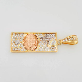 Dije Billete Dolar | Tres Oros 18K | 3.45 g | 3.5 cm