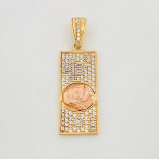 Dije Billete Dolar | Tres Oros 18K | 3.45 g | 3.5 cm