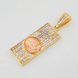 Dije Billete Dolar | Tres Oros 18K | 3.45 g | 3.5 cm