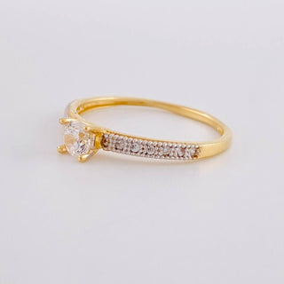 Anillo Solitario Churumbela Cuadrada | Oro Amarillo 18K | 1.75 g | T7