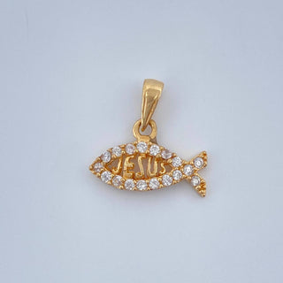 Dije Pez Jesús | Oro Amarillo 18K | 0.65 g | 1.3 cm