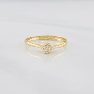 Anillo Solitario Puente | Oro Amarillo 18K | 1.2 g | T6 1/2