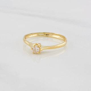 Anillo Solitario Puente | Oro Amarillo 18K | 1.2 g | T6 1/2