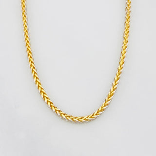 Cadena Franco | Dos Oros Amarillo Blanco 18K | 2.6 g | 60 cm | 1.29 mm