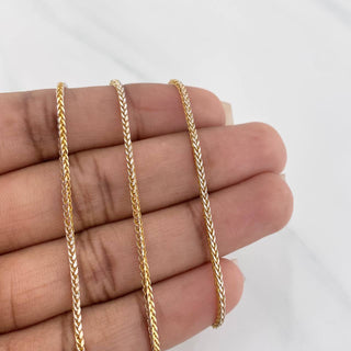 Cadena Franco | Dos Oros Amarillo Blanco 18K | 2.6 g | 60 cm | 1.29 mm