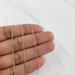 Cadena Militar Diamantada | Oro Amarillo 18K | 2.45 g | 50 cm | 0.9 mm