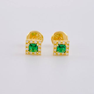 Topos Halo Cuadrado | Oro Amarillo 18K | 0.7 g | 4.9 mm