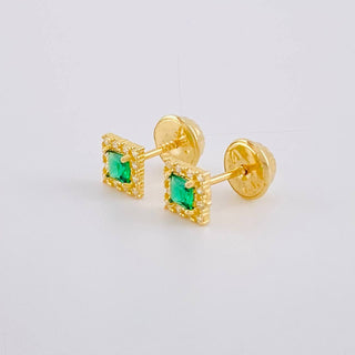 Topos Halo Cuadrado | Oro Amarillo 18K | 0.7 g | 4.9 mm