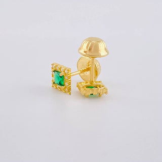 Topos Halo Cuadrado | Oro Amarillo 18K | 0.7 g | 4.9 mm