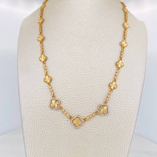 Cadena Trebol Tennis Diamantado | Oro Amarillo 18K | 21.8 g | 50.1 cm | 2.88 mm