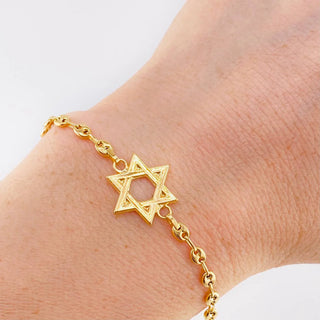 Pulso Gc Herraje Estrella De David | Oro Amarillo 18K | 2.4 g | 16 cm | 3.1 mm