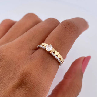 Anillo Churumbela Corazones | Dos Oros Amarillo Blanco 18K | 2.25gr | T6