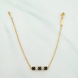 Pulso Modulable Aro Seguido Trebol | Oro Amarillo 18K | 2.5 g | 17.3 cm - 18.5 cm | 0.7 mm