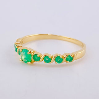 Anillo Solitario Esencia Esmeraldas 46pts | Oro Amarillo 18K | 1.95 g | T 8