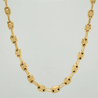 Cadena Rustica Tornillo Diamantada | Oro Amarillo 18K | 14.85 g | 61.4 cm | 4.2 mm