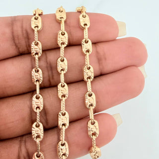 Cadena Rustica Tornillo Diamantada | Oro Amarillo 18K | 14.85 g | 61.4 cm | 4.2 mm