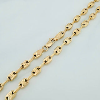 Cadena Rustica Tornillo Diamantada | Oro Amarillo 18K | 14.85 g | 61.4 cm | 4.2 mm