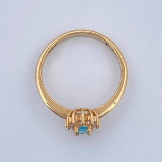 Anillo Solitario Halo Ovalado | Oro Amarillo 18K | 2.55 g | T6 1/4