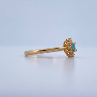 Anillo Solitario Halo Ovalado | Oro Amarillo 18K | 2.55 g | T6 1/4