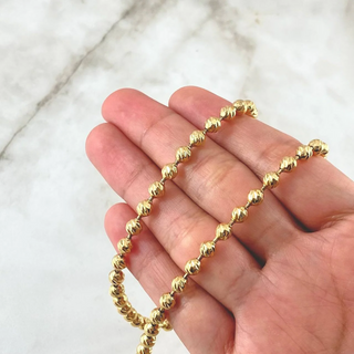 Cadena Militar | Oro Amarillo 18K | 32.85gr | 63cm | 5.8mm Diamantada