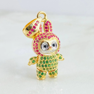 Dije Conejo Sonriente | Dos Oros Amarillo Blanco 18K | 6.1gr | 3.4cm